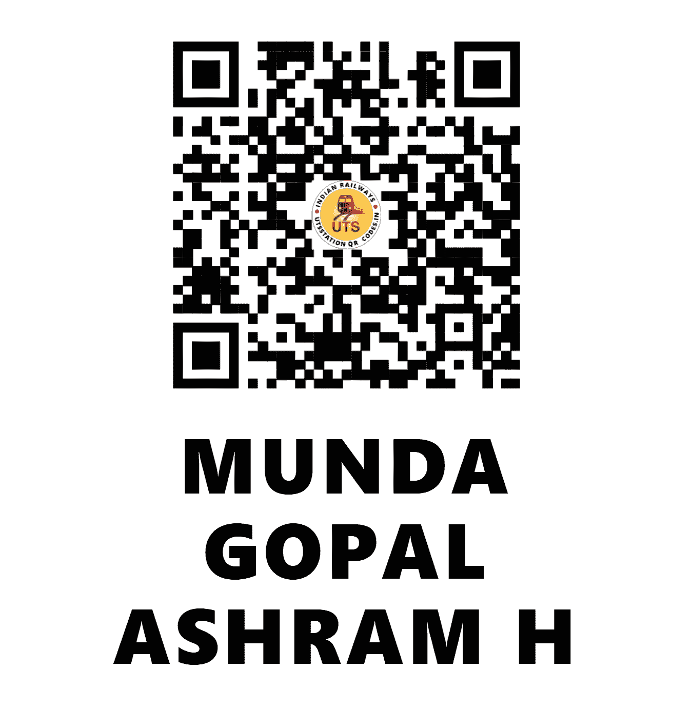 UTS QR Code for MUNDA GOPAL ASHRAM H - MGPA (NE - UTTAR PRADESH)